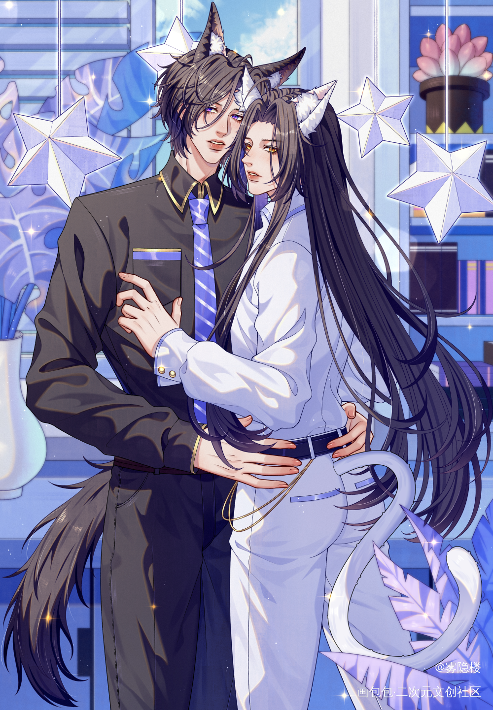 二哈现代装~_绘画作品