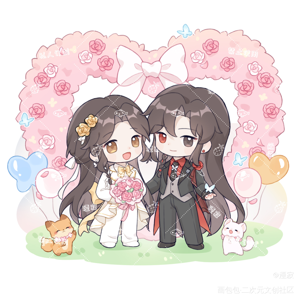 花怜婚礼_天官赐福花怜花城·天官赐福谢怜·天官赐福绘画作品