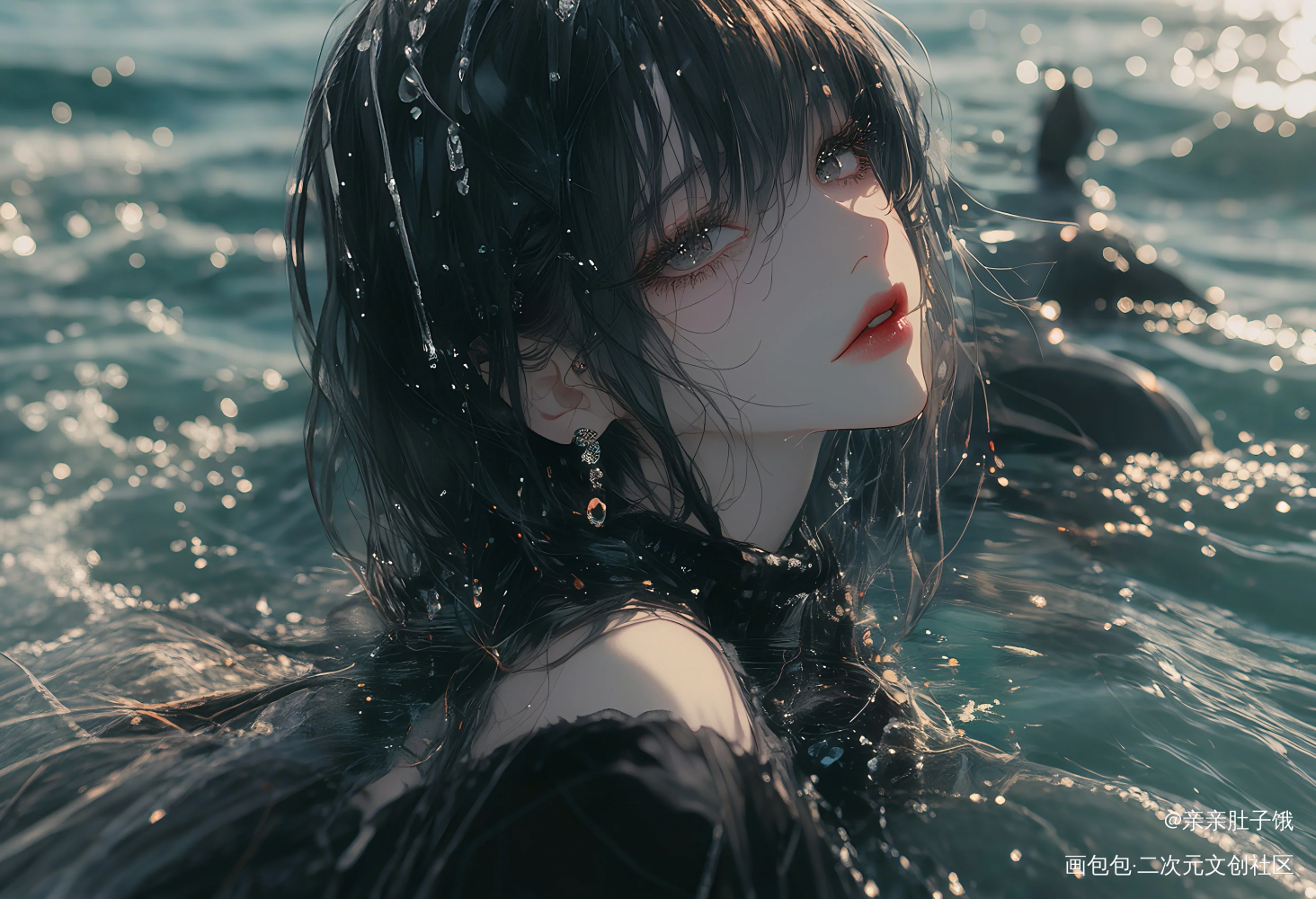 水中少女_绘画作品