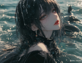 水中少女_绘画作品