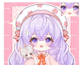 立绘抱娃图_绘画作品