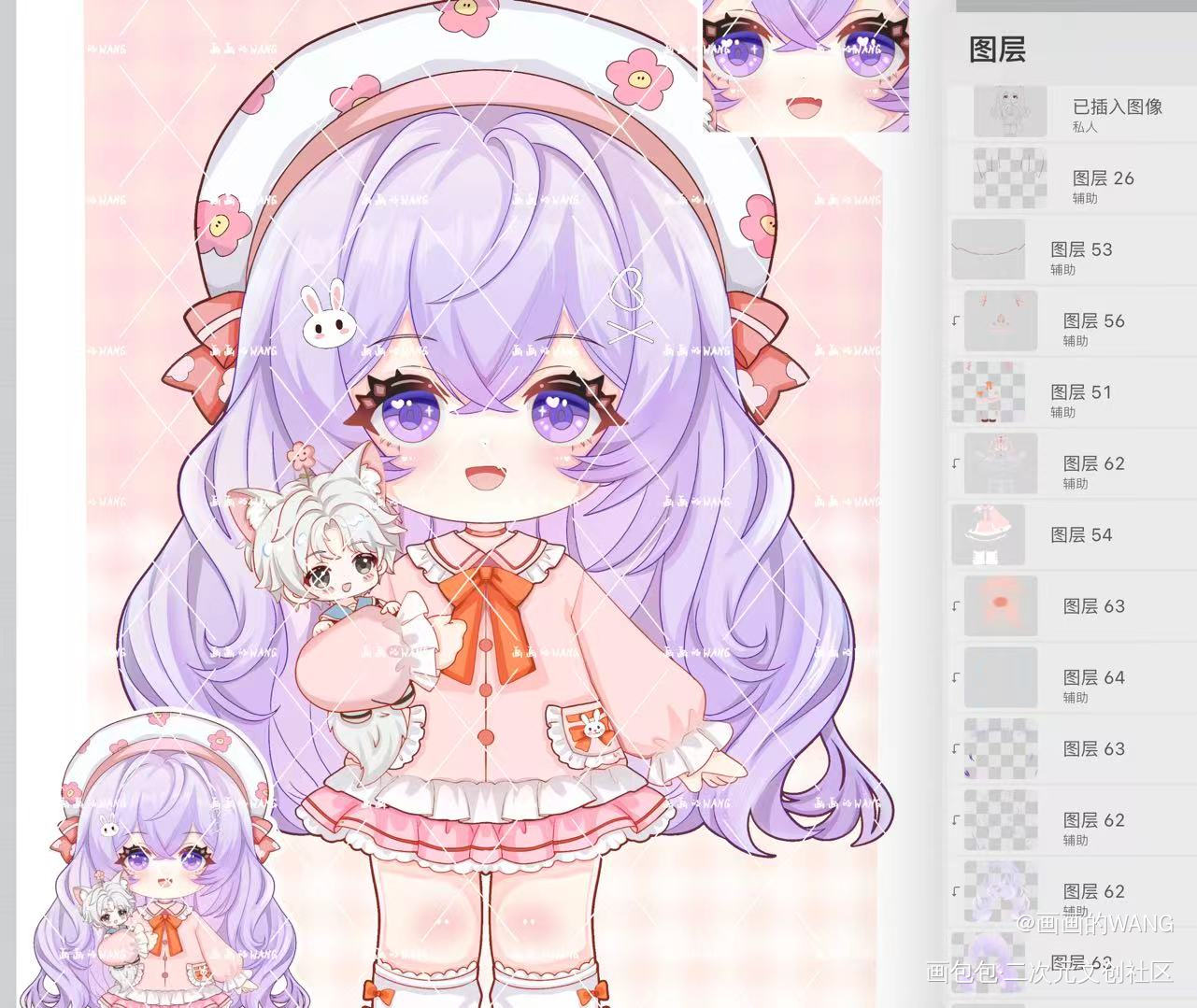 立绘抱娃图_可爱Q版绘画作品