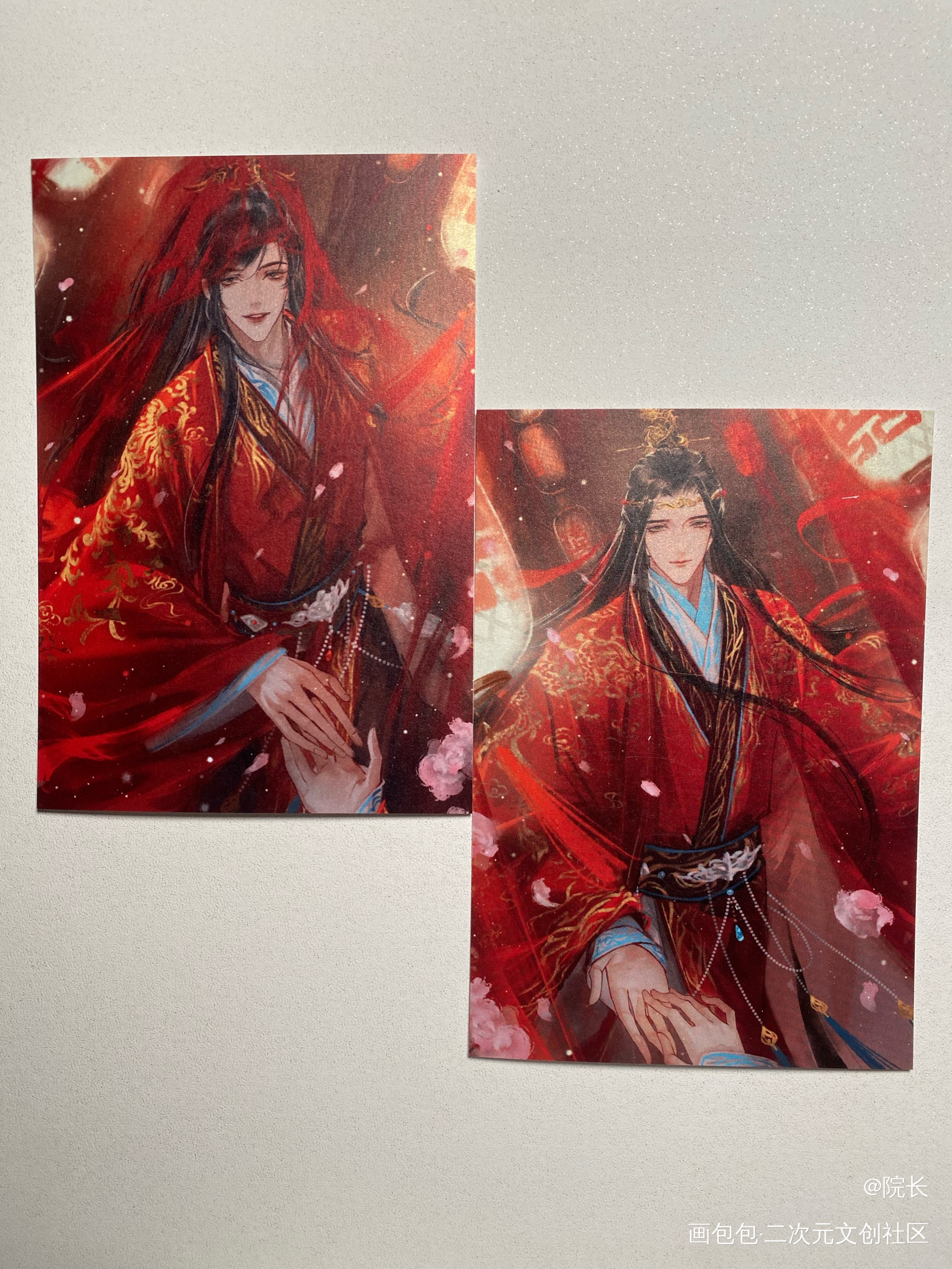 红色~_魔道祖师授权返图蓝忘机·魔道祖师魏无羡·魔道祖师蓝忘机魏无羡绘画作品