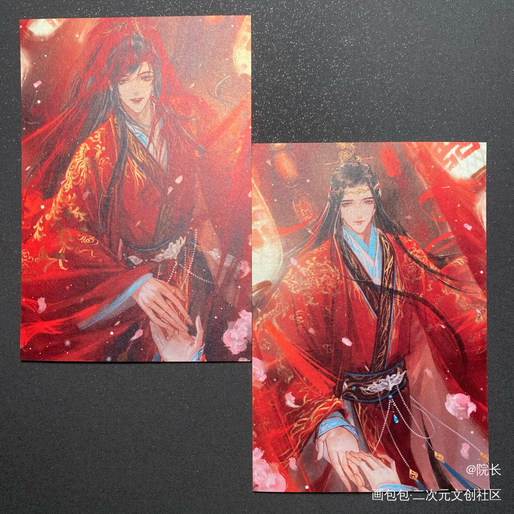 红色~_魔道祖师授权返图蓝忘机·魔道祖师魏无羡·魔道祖师蓝忘机魏无羡绘画作品