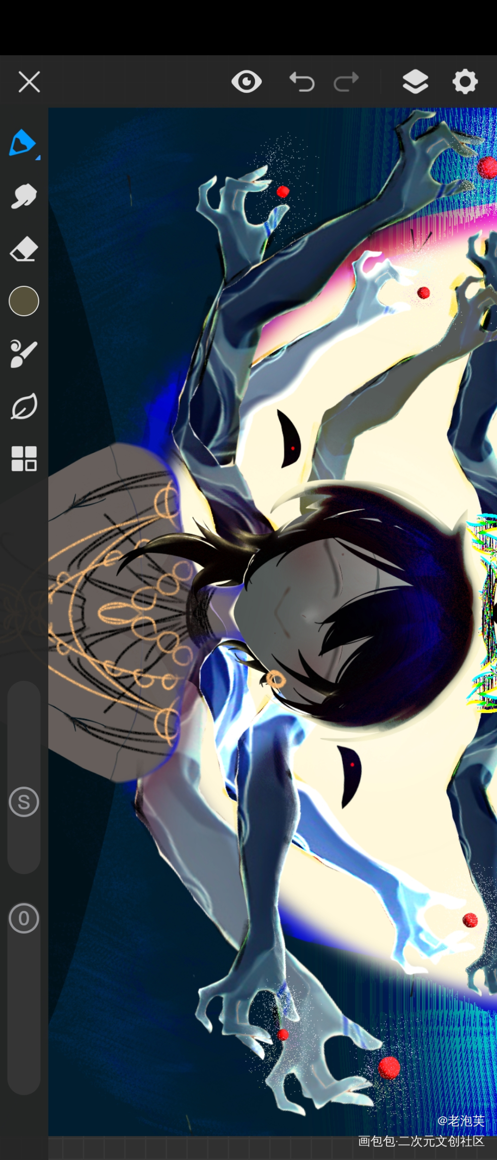 翻出的一个奇奇怪怪的设子_创作者公告手绘自设原创oc绘画作品