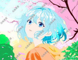 飘动的樱花_绘画作品