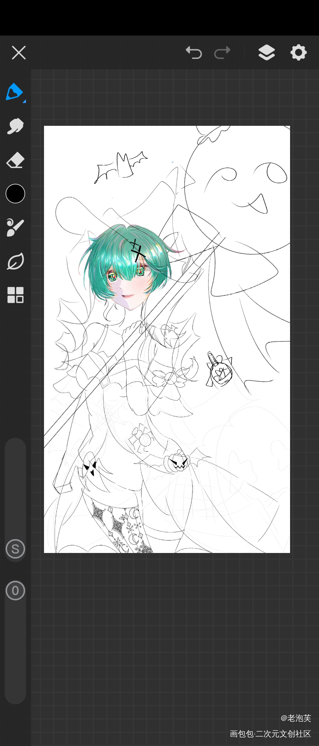 我在画画方面只是一个萝莉_miku草稿绘画作品