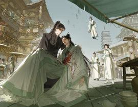 花月身陨绘画作品