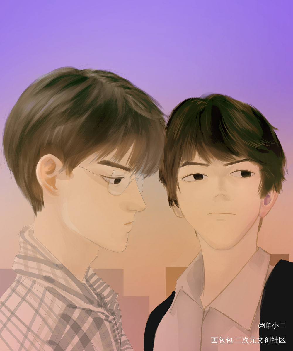 _少年感双男绘画作品