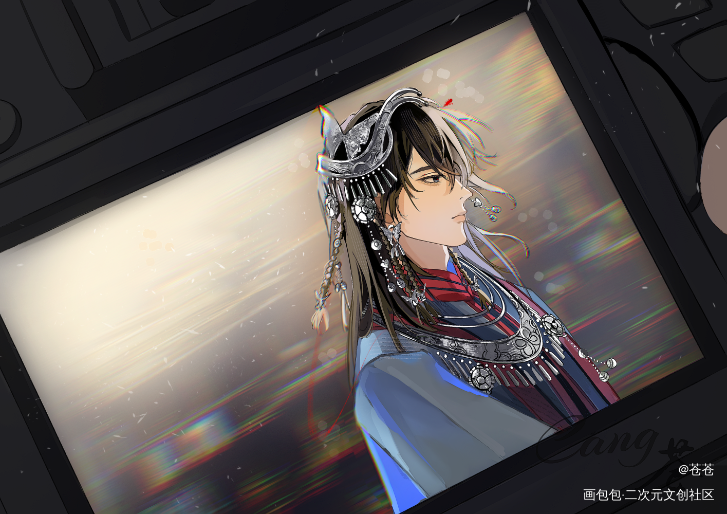 镜头前的少年。_情蛊绘画作品