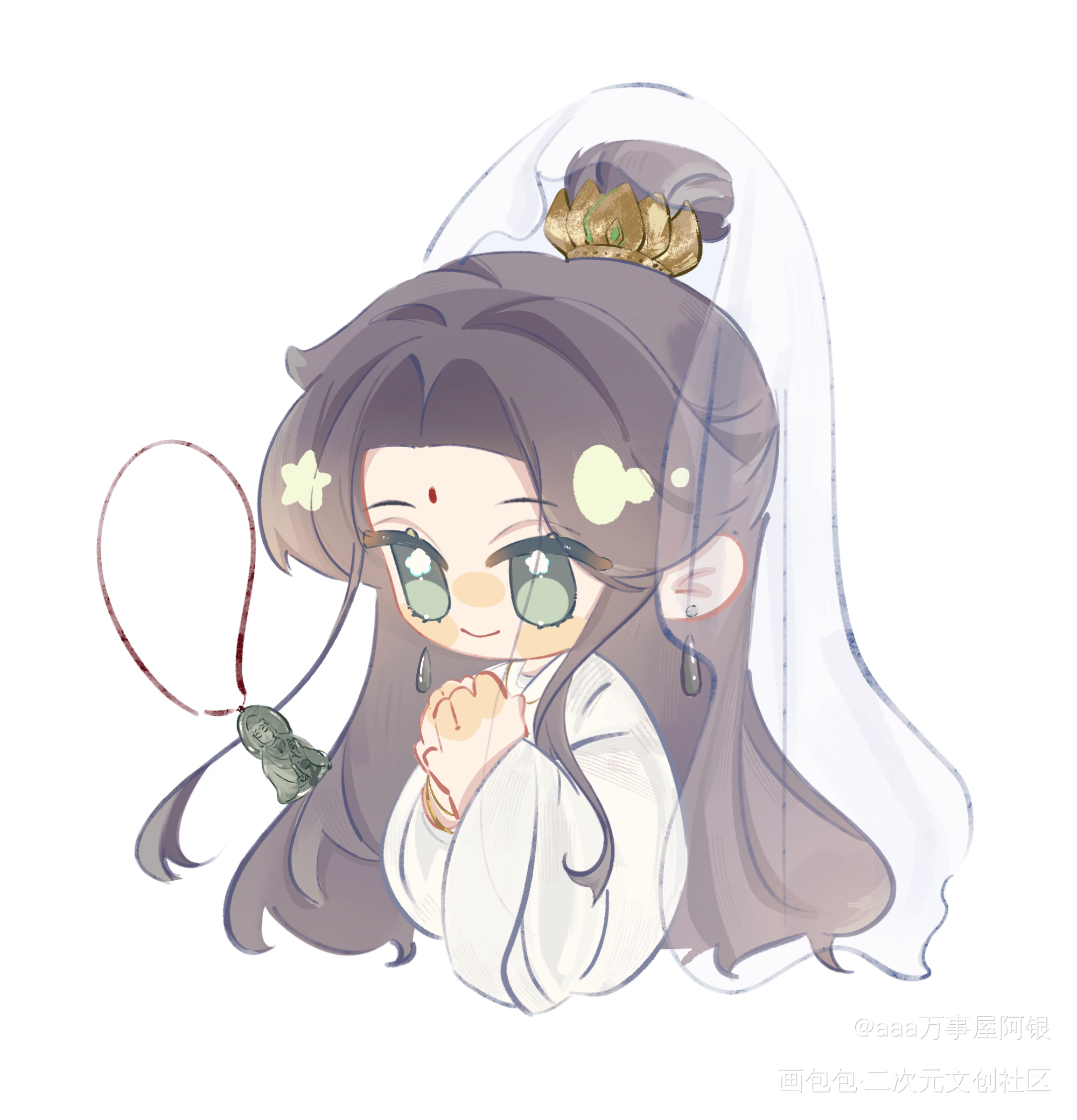 观音_人渣反派自救系统冰秋沈清秋绘画作品