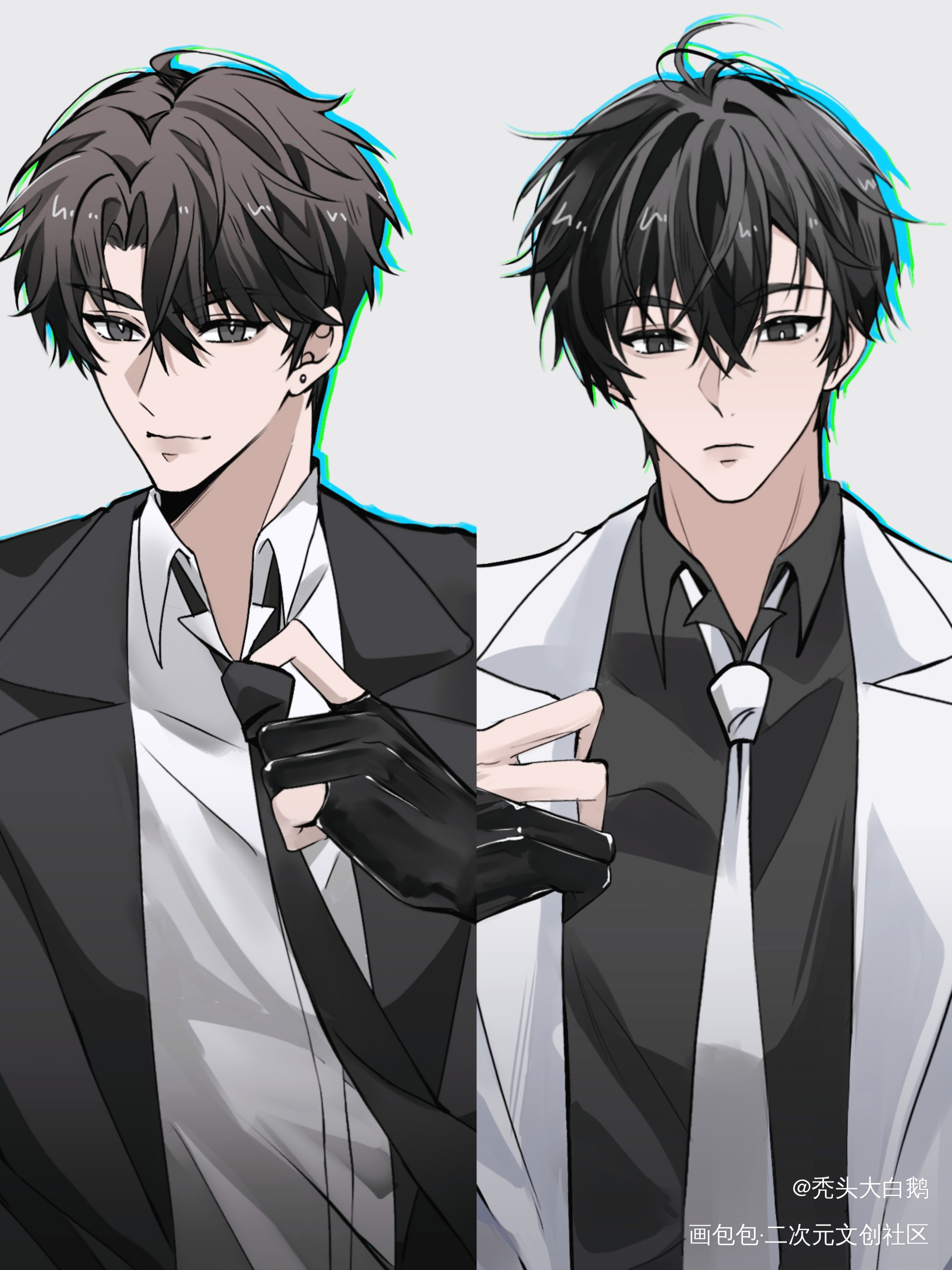 西服boy_伪装学渣朝俞同人摸鱼绘画作品
