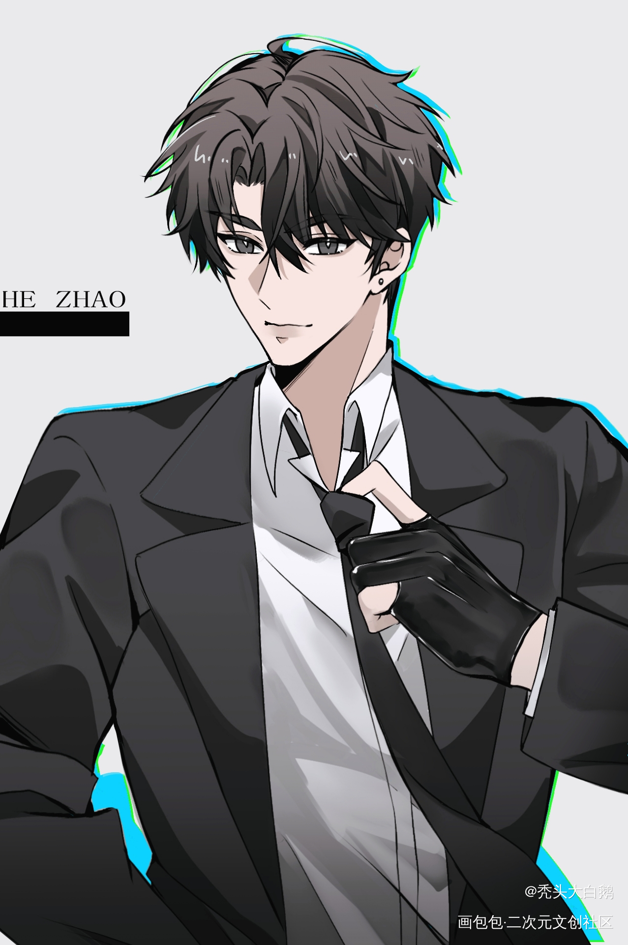 西服boy_伪装学渣朝俞同人摸鱼绘画作品