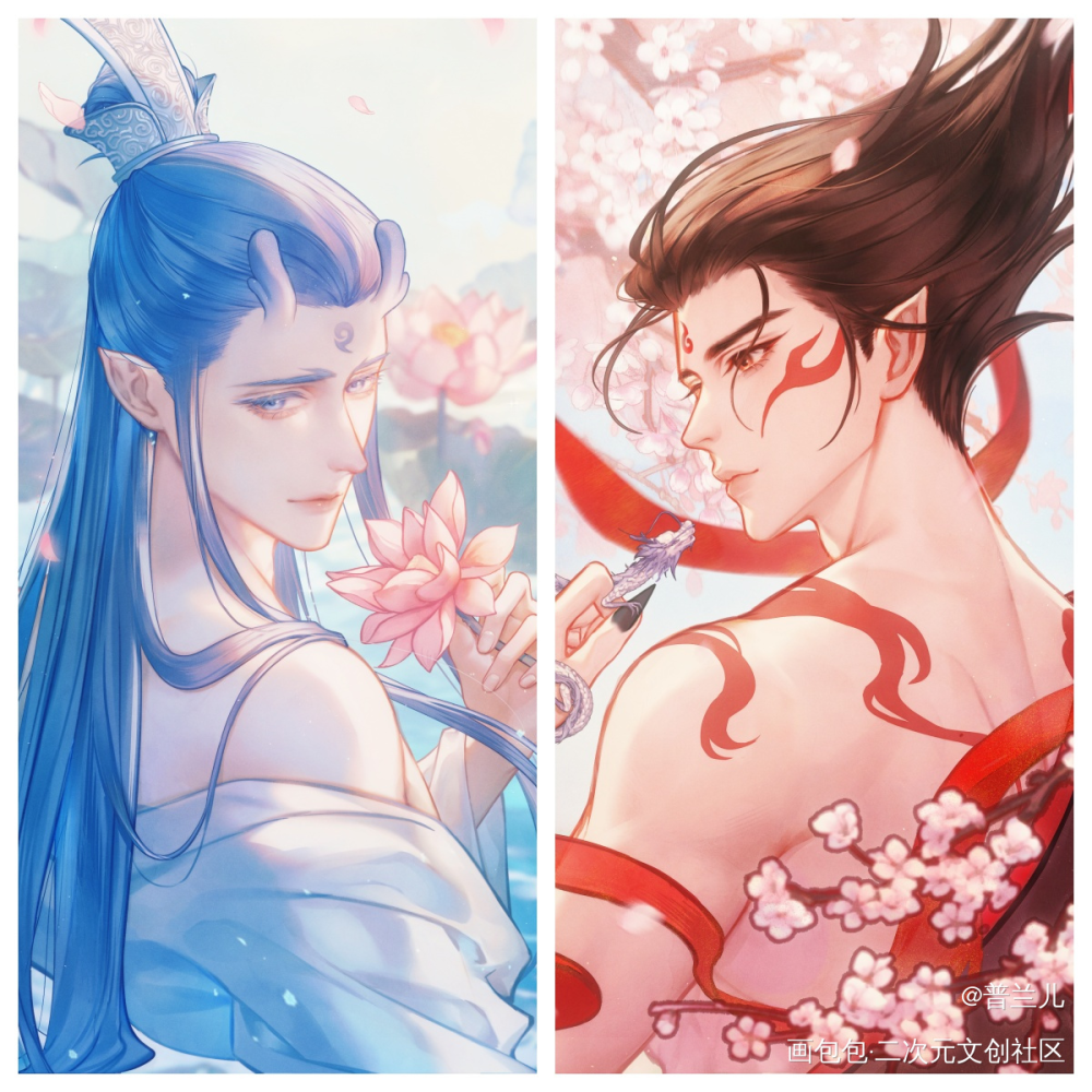 快乐！稿稿小情侣！_哪吒之魔童降世藕饼哪吒头像同人约稿绘画绘画作品