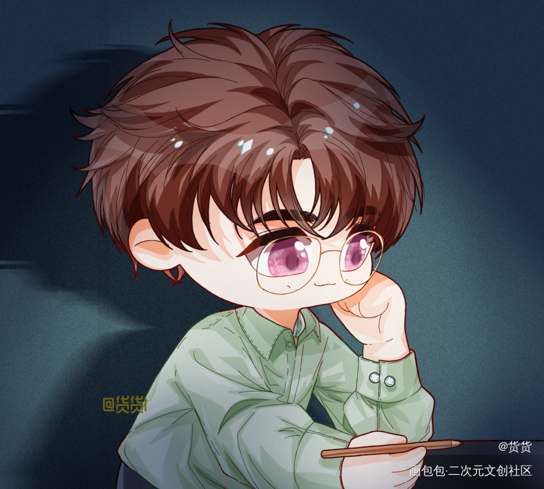 _摸鱼页人物练习Q版绘画作品