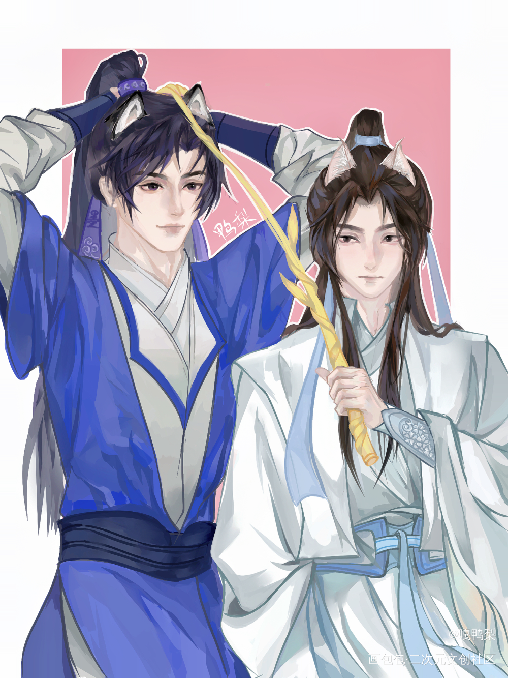 good猫宁&狗燃_二哈和他的白猫师尊燃晚墨燃楚晚宁绘画绘画作品