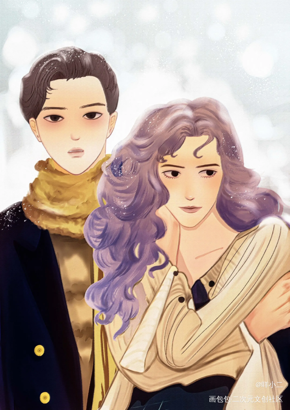 _言情画画小说封面绘画作品