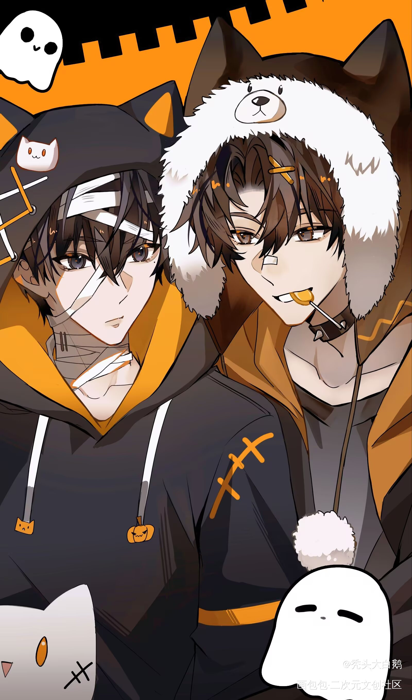 万圣节_伪装学渣朝俞绘画作品