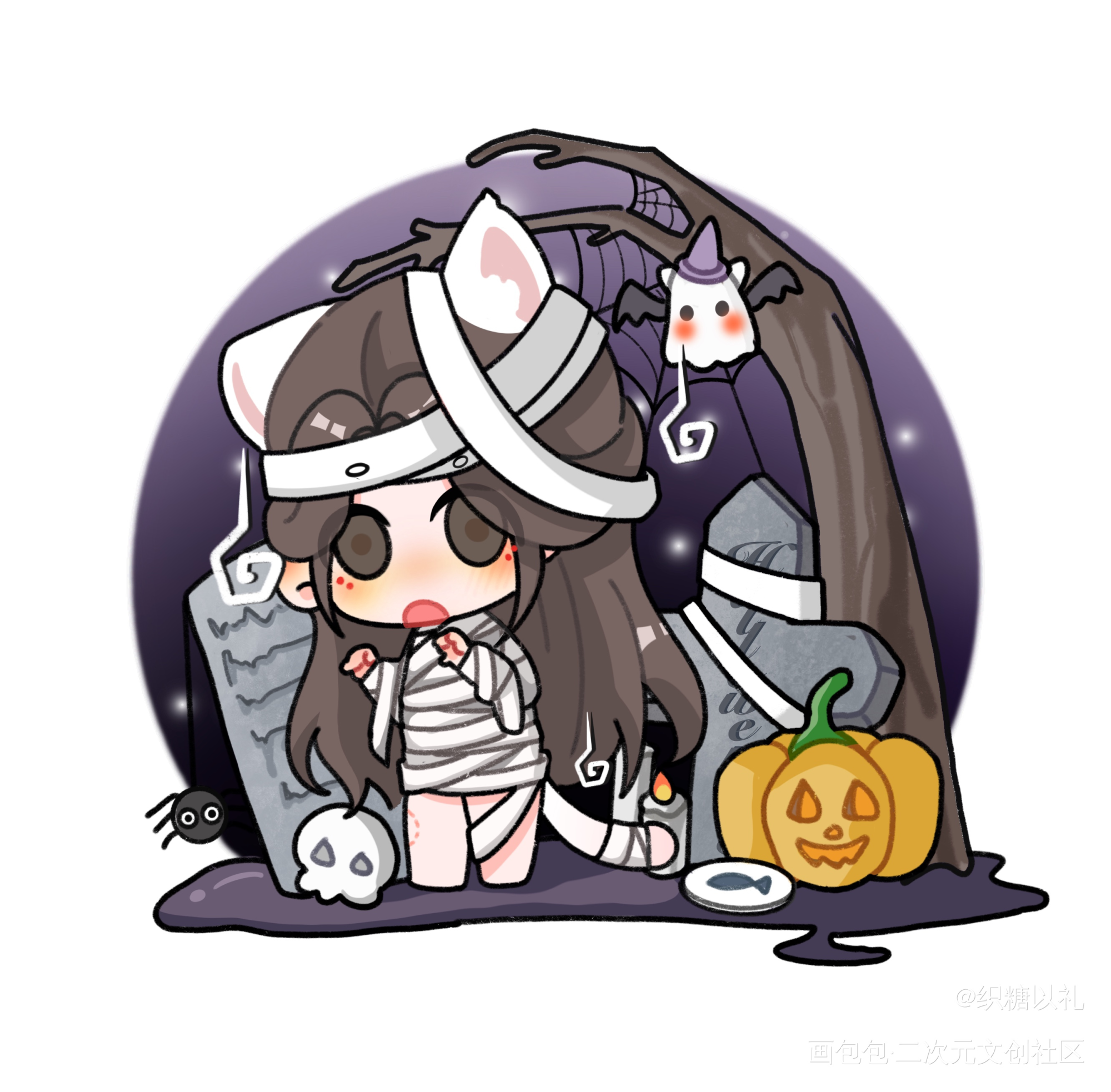 注意⚠️晚宁小丧尸出没_二哈和他的白猫师尊燃晚墨燃楚晚宁绘画作品