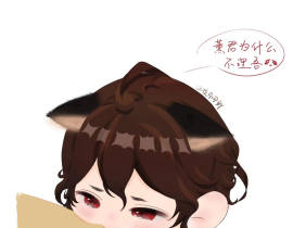 可爱猫猫和可爱兔兔_绘画作品