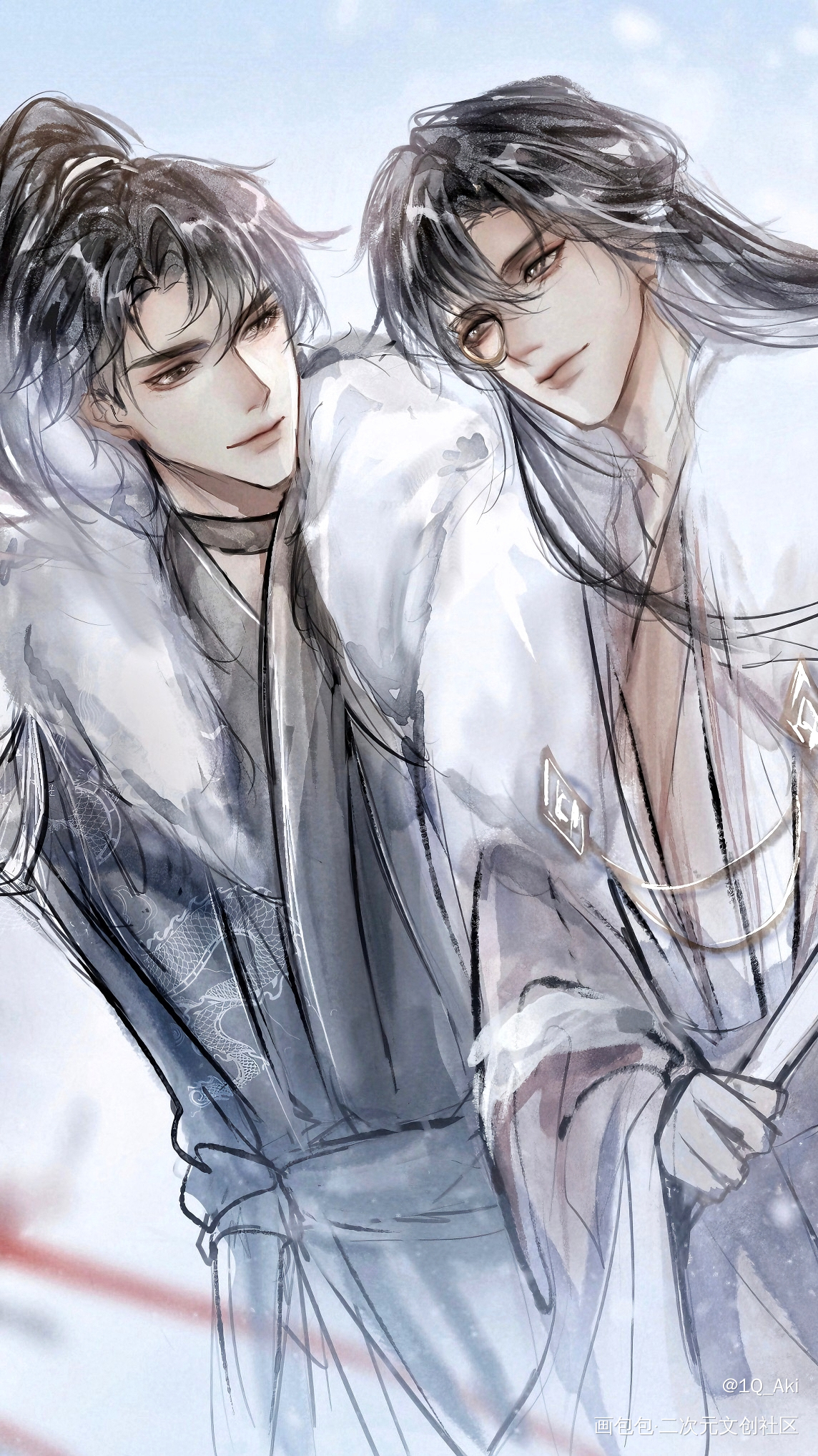 雪落枝头_188男团原炀·针锋对决顾青裴·针锋对决绘画作品