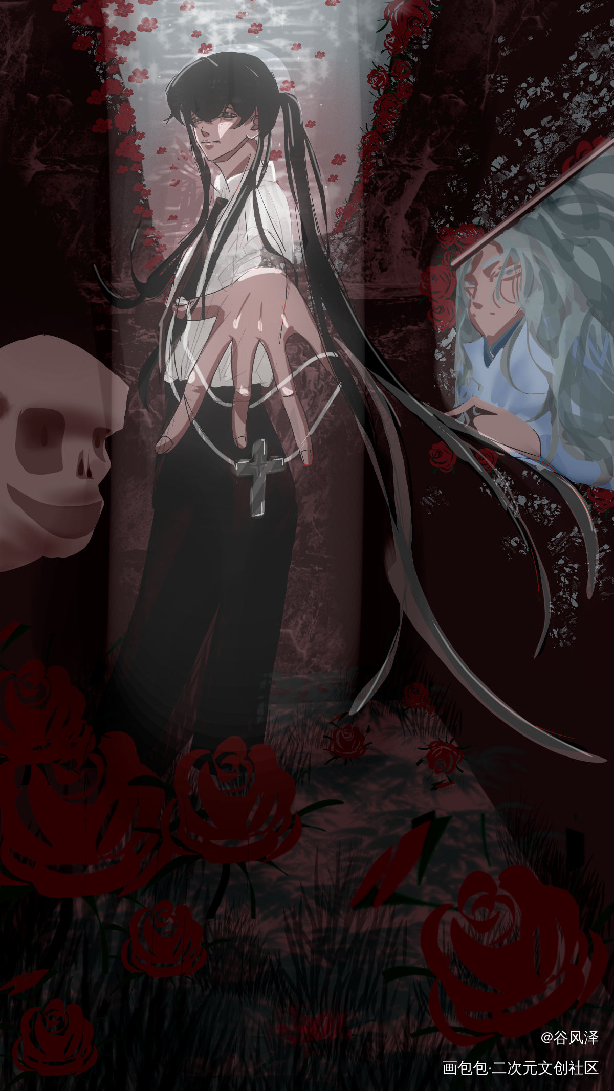 _我在惊悚游戏里封神同人绘画绘画作品