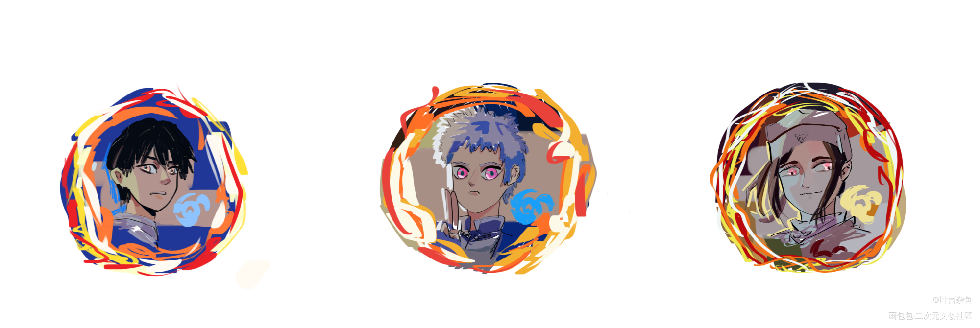 _段星炼姜明子高皓光日月同错绘画作品