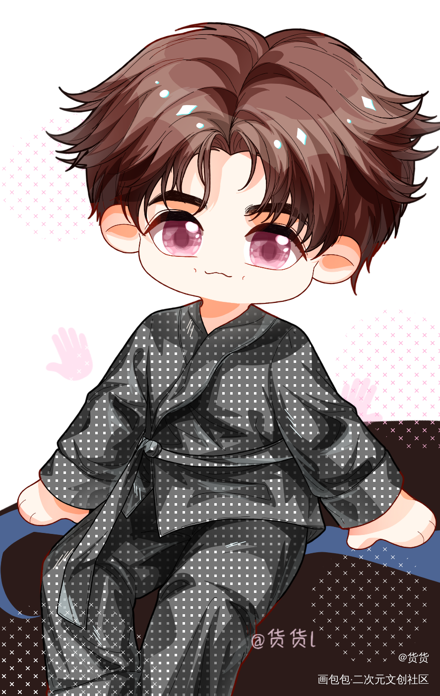 _摸鱼页人物练习Q版绘画作品