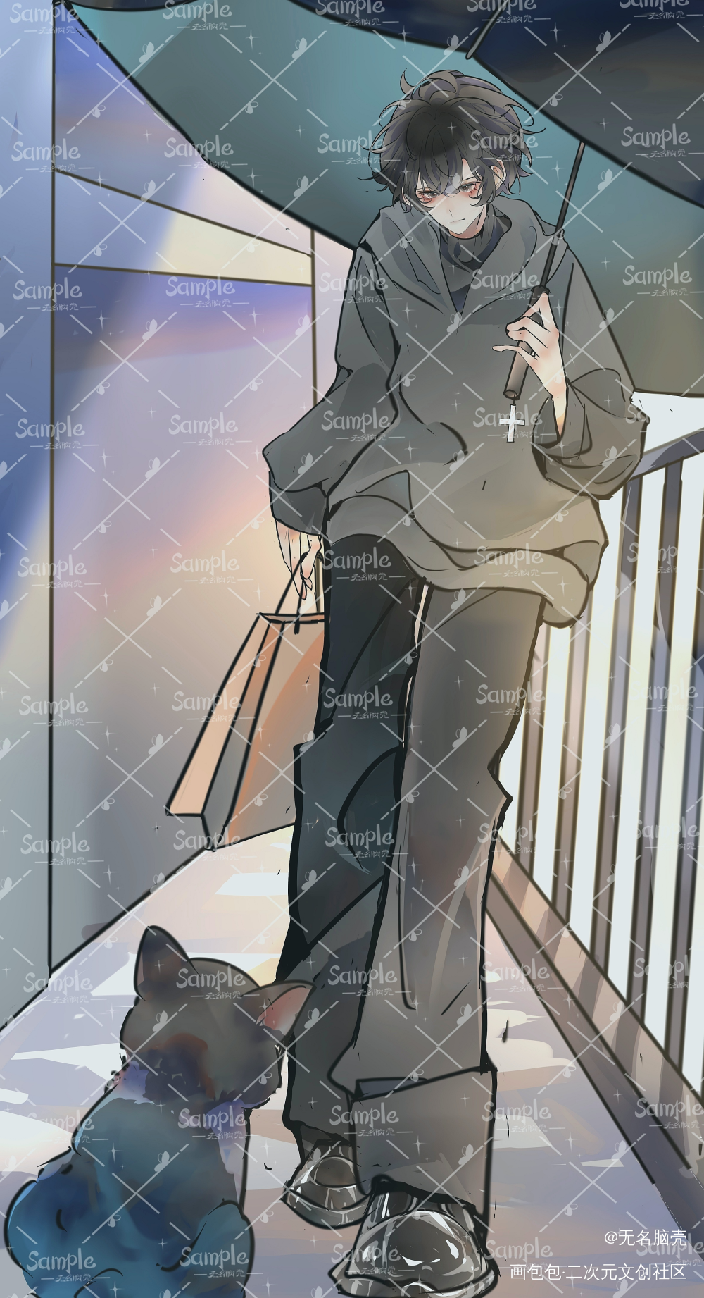 家人们捡到只猫，他想和我回家_我在惊悚游戏里封神白柳黑桃插画摸鱼绘画绘画作品