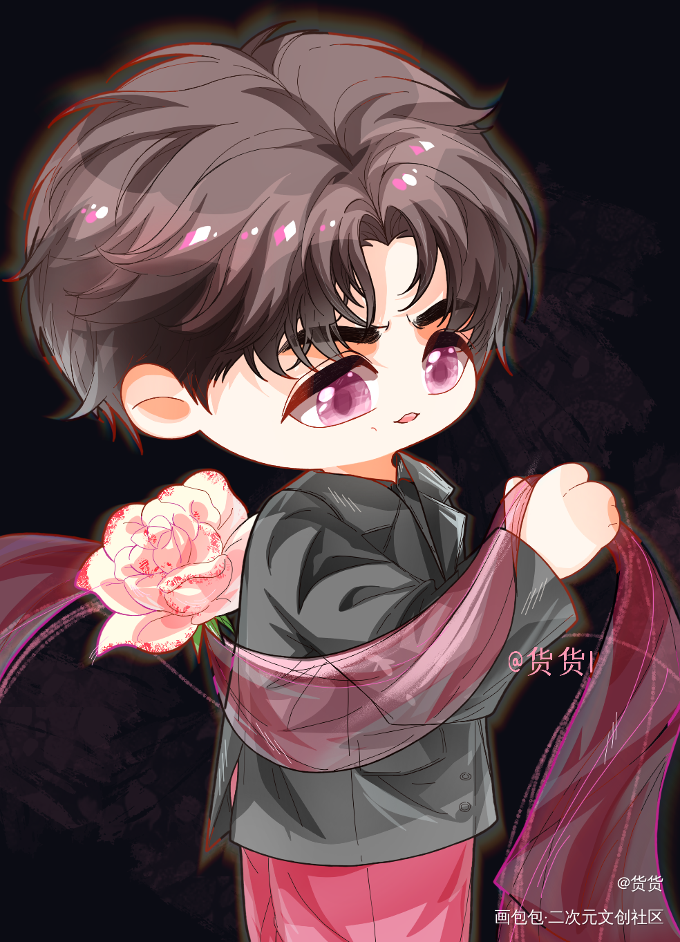 _摸鱼页人物练习Q版绘画作品