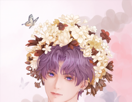 簪花小鱼_绘画作品