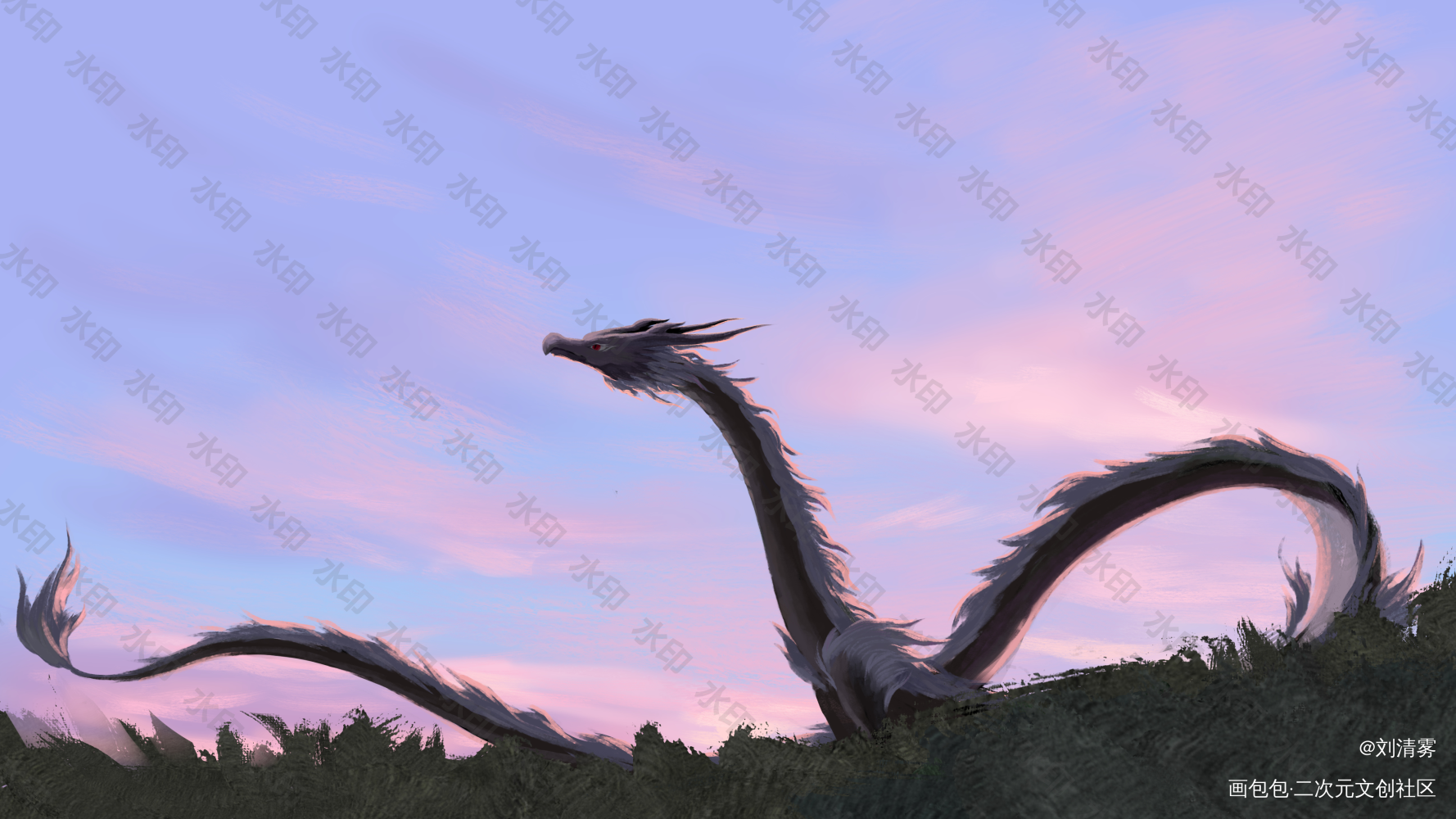 50r的稿子_龙设龙板绘绘画作品