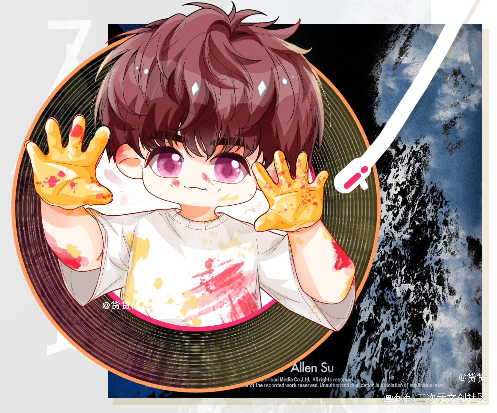 _摸鱼页人物练习Q版绘画作品