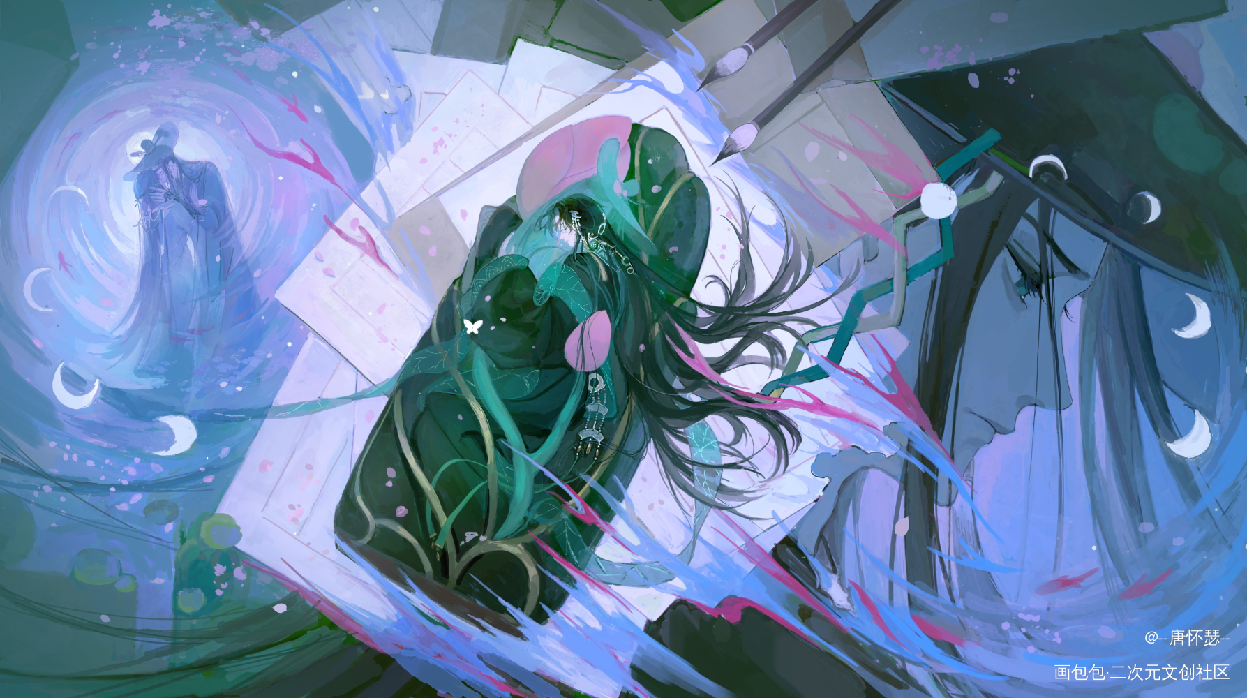 飞光昭昭_插画梦女稿古风插画画画绘画绘画作品