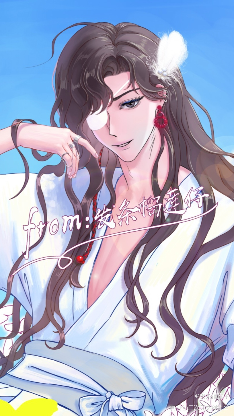 白衣蝶梦花城_天官赐福花怜谢怜花城绘画作品