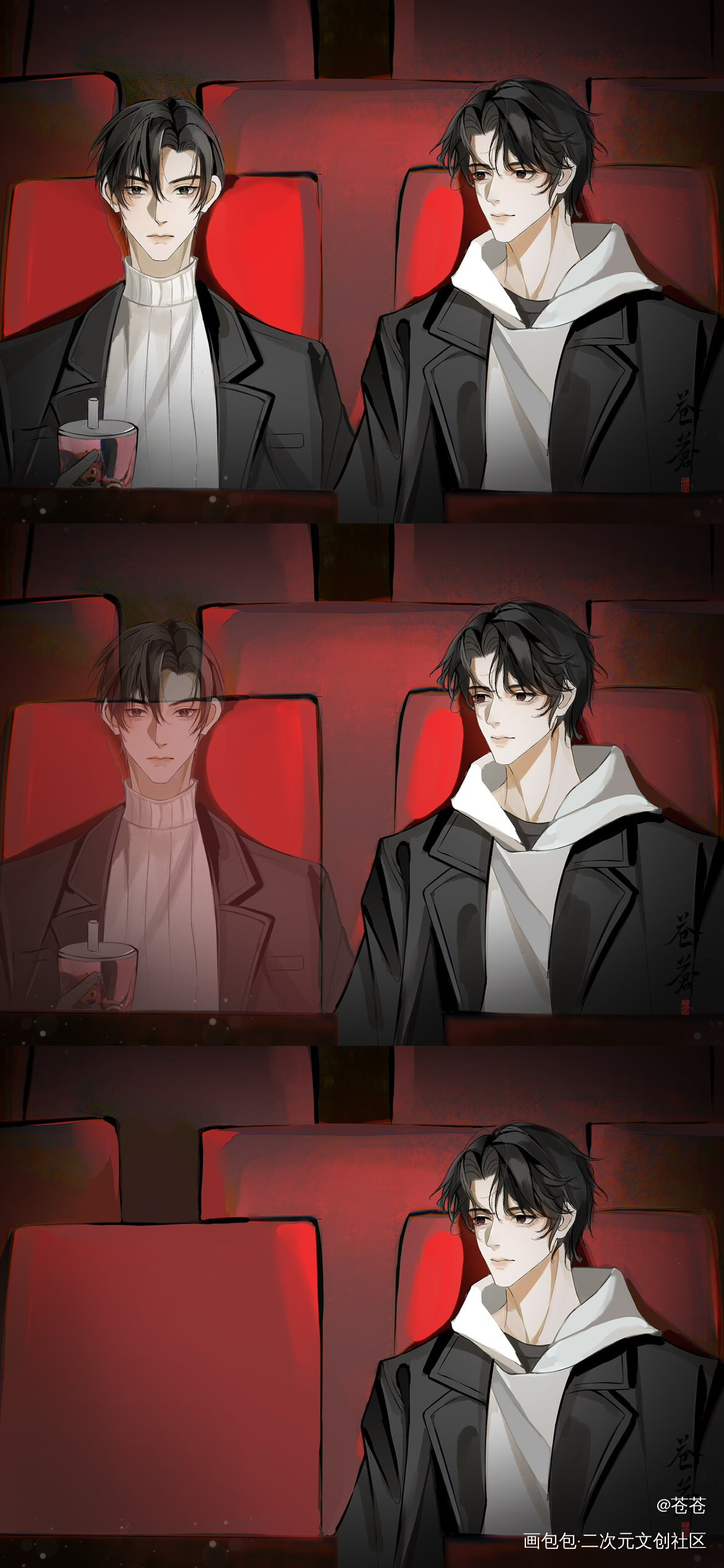 他觉得在这个时候，谢清呈好像又在他身边了_病案本贺予谢清呈予呈绘画作品