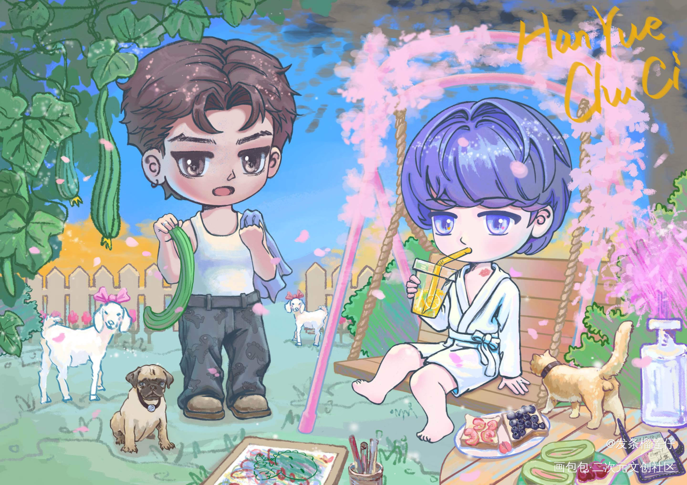 韩楚：韩越&楚慈_绘画作品