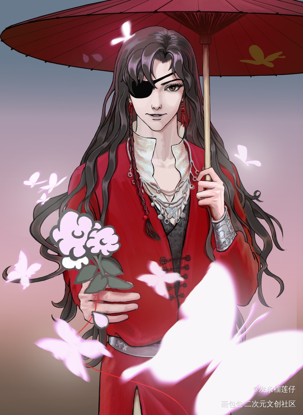 花城_天官赐福花怜谢怜花城绘画作品