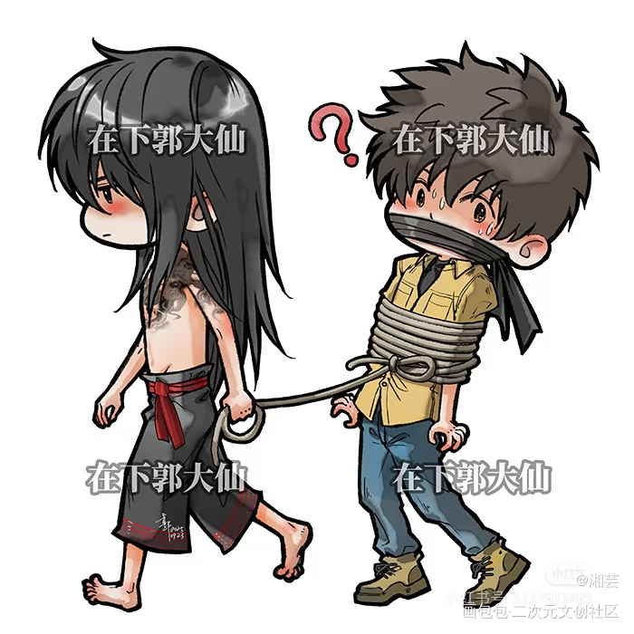 二贩｜盗墓笔记雨村Q版小漫画同人明信片_盗墓笔记同人明信片在下郭大仙吴邪张起灵立牌贴纸明信片钥匙扣盗墓笔记铁三角张起灵吴邪王月半满赠淘宝某明信片冰箱贴绘画作品