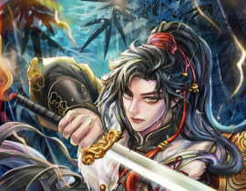 石昊【雨刃惊竹】_绘画作品