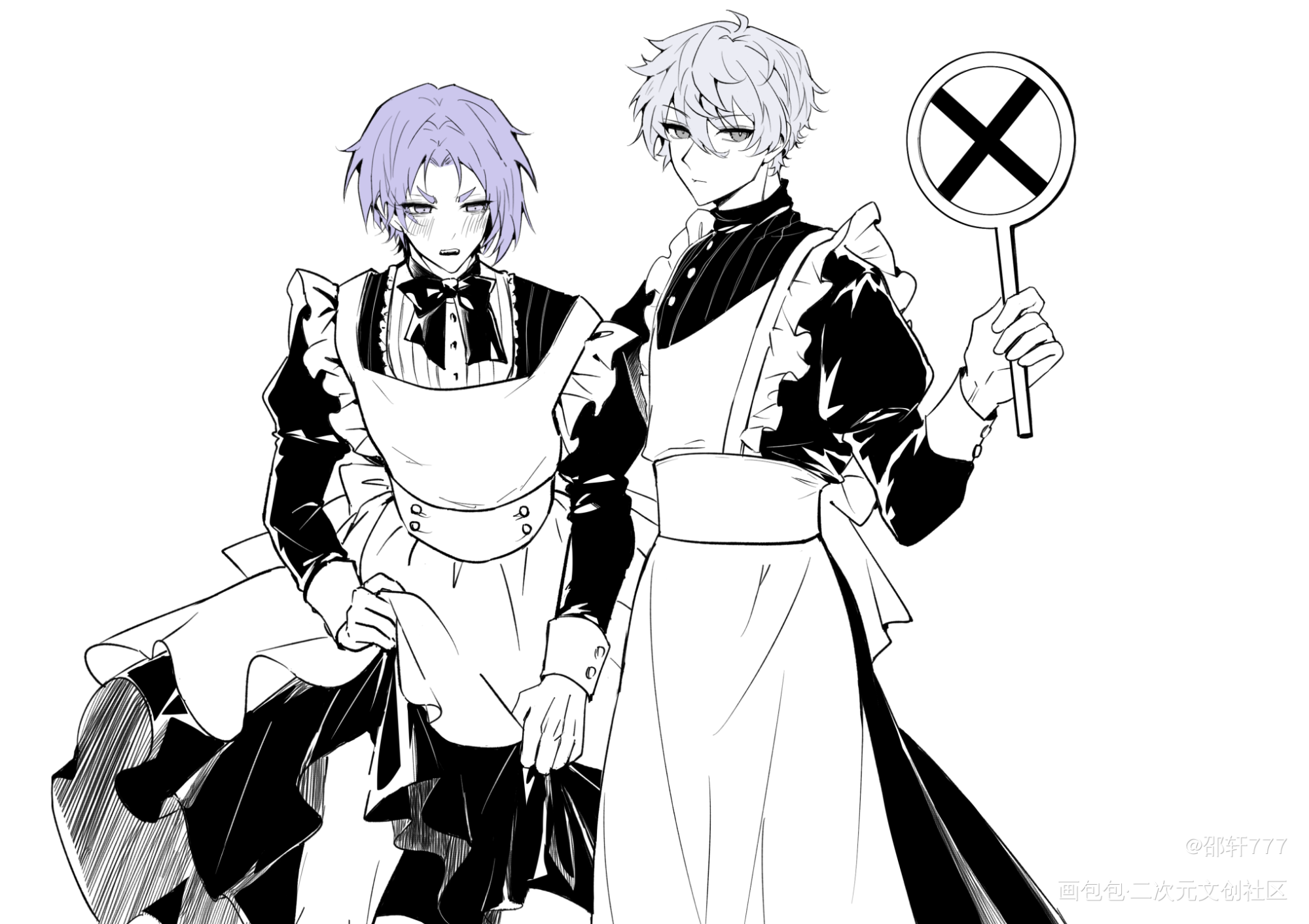 女仆装paro 凪玲_蓝色禁区蓝锁御影玲王凪玲凪诚士郎绘画作品