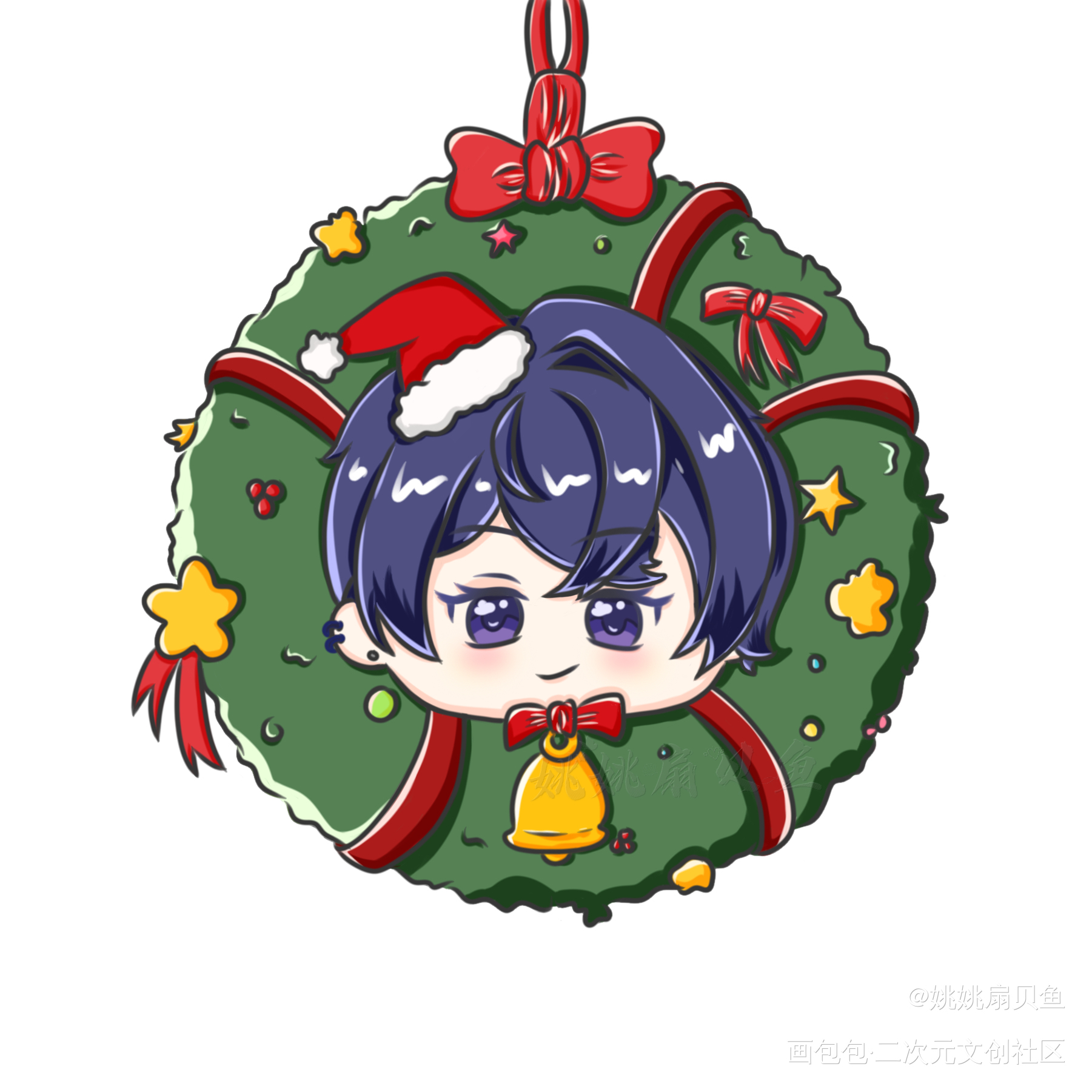 圣诞限定宝宝_未定事件簿陆景和夏彦莫弈左然Q版圣诞绘画作品