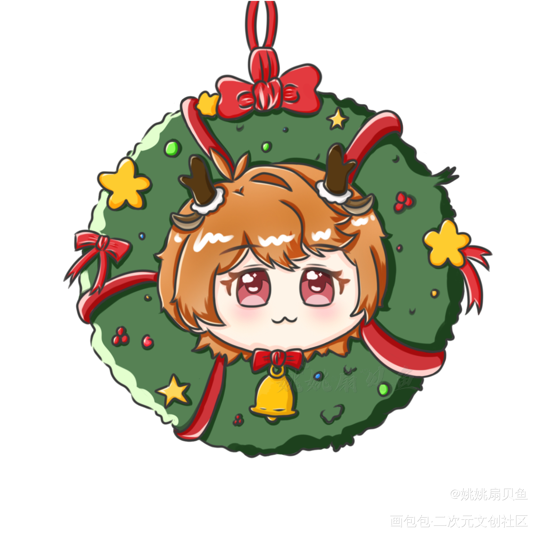 圣诞限定宝宝_未定事件簿陆景和夏彦莫弈左然Q版圣诞绘画作品