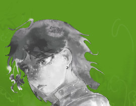 骑士雕塑半身插画_绘画作品