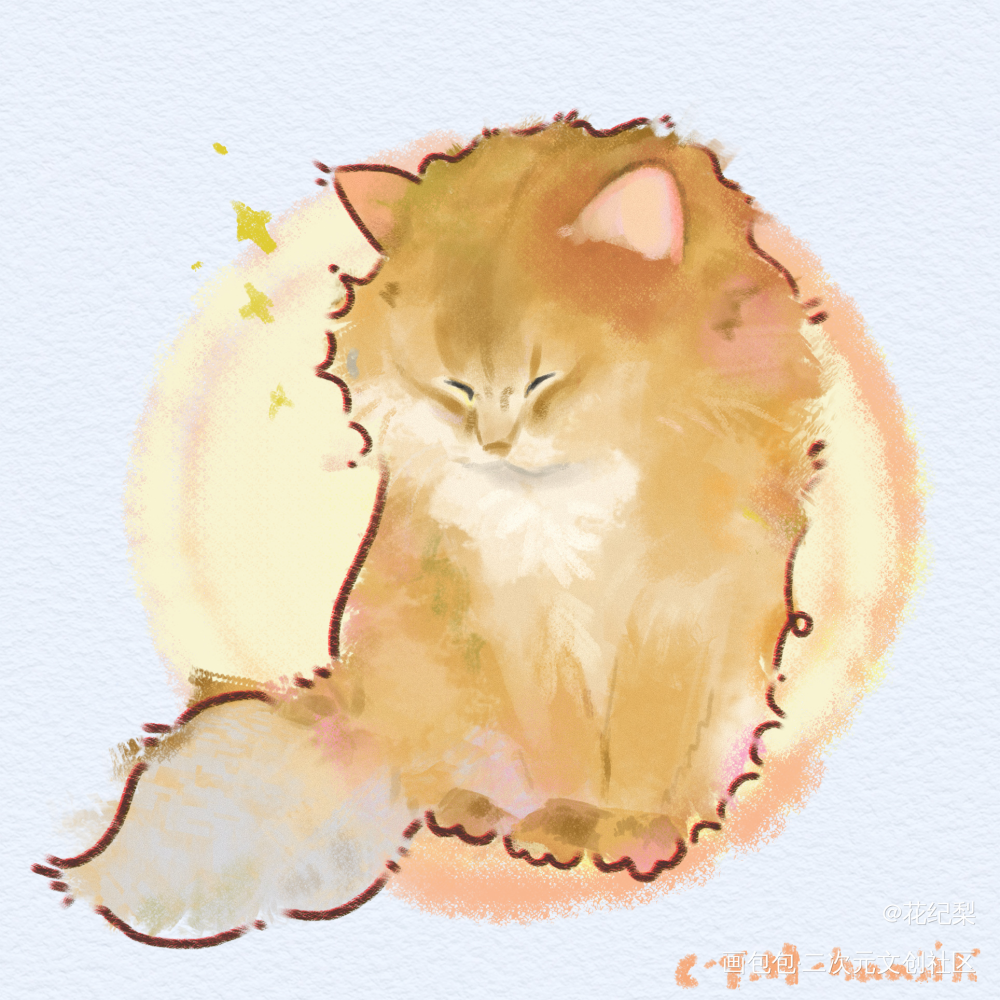 我画猫猫了_猫猫摸鱼页可爱Q版宠物插画板绘绘画作品