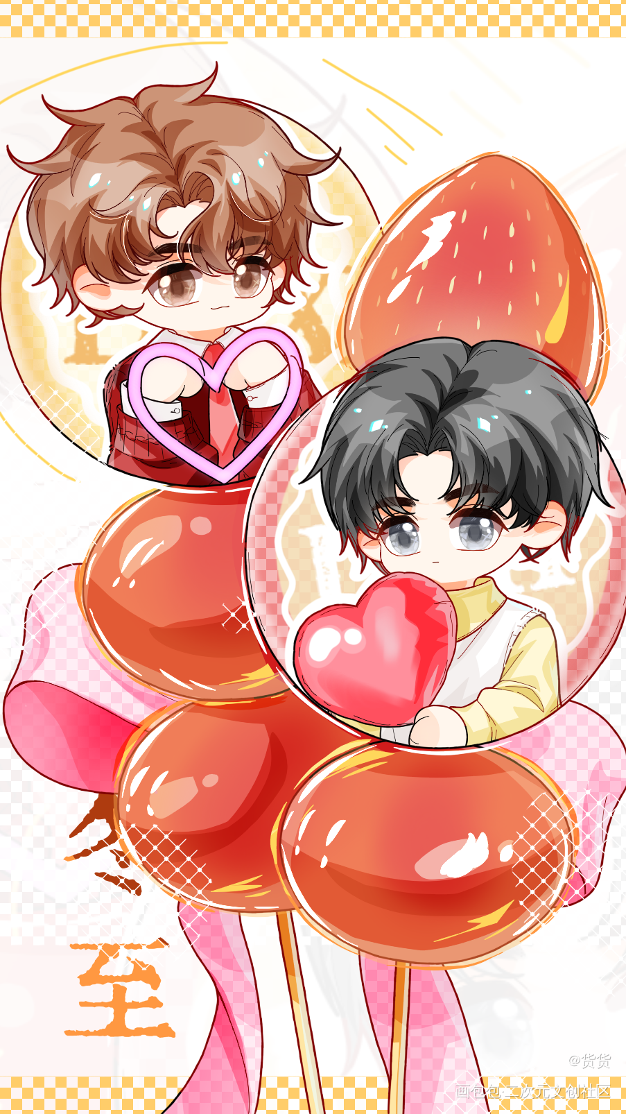 _残次品摸鱼页人物练习Q版绘画作品