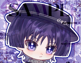 摸鱼画了散兵Q版，紫瞳小少爷太戳我_绘画作品