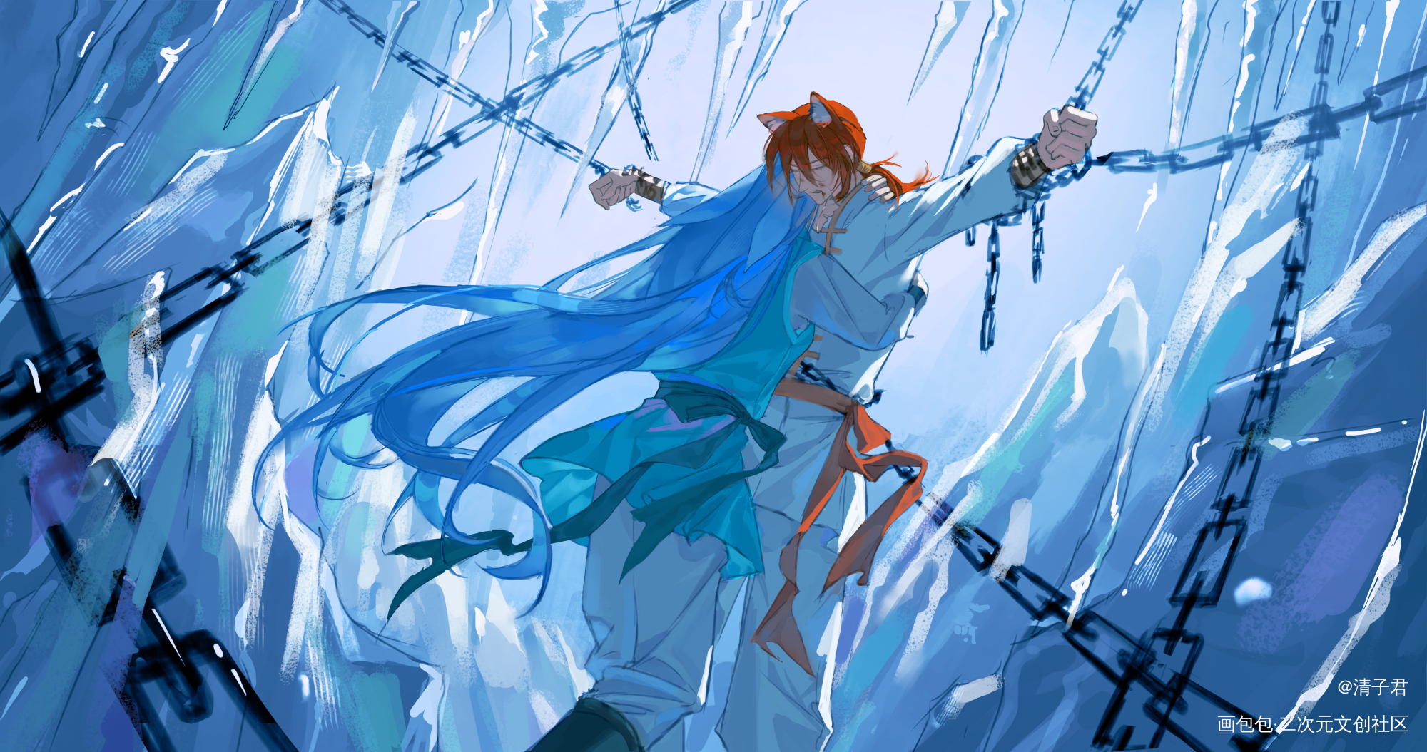 发发正在画的虹蓝！！！_虹猫蓝兔虹猫蓝兔七侠传我要上首推插画绘画作品