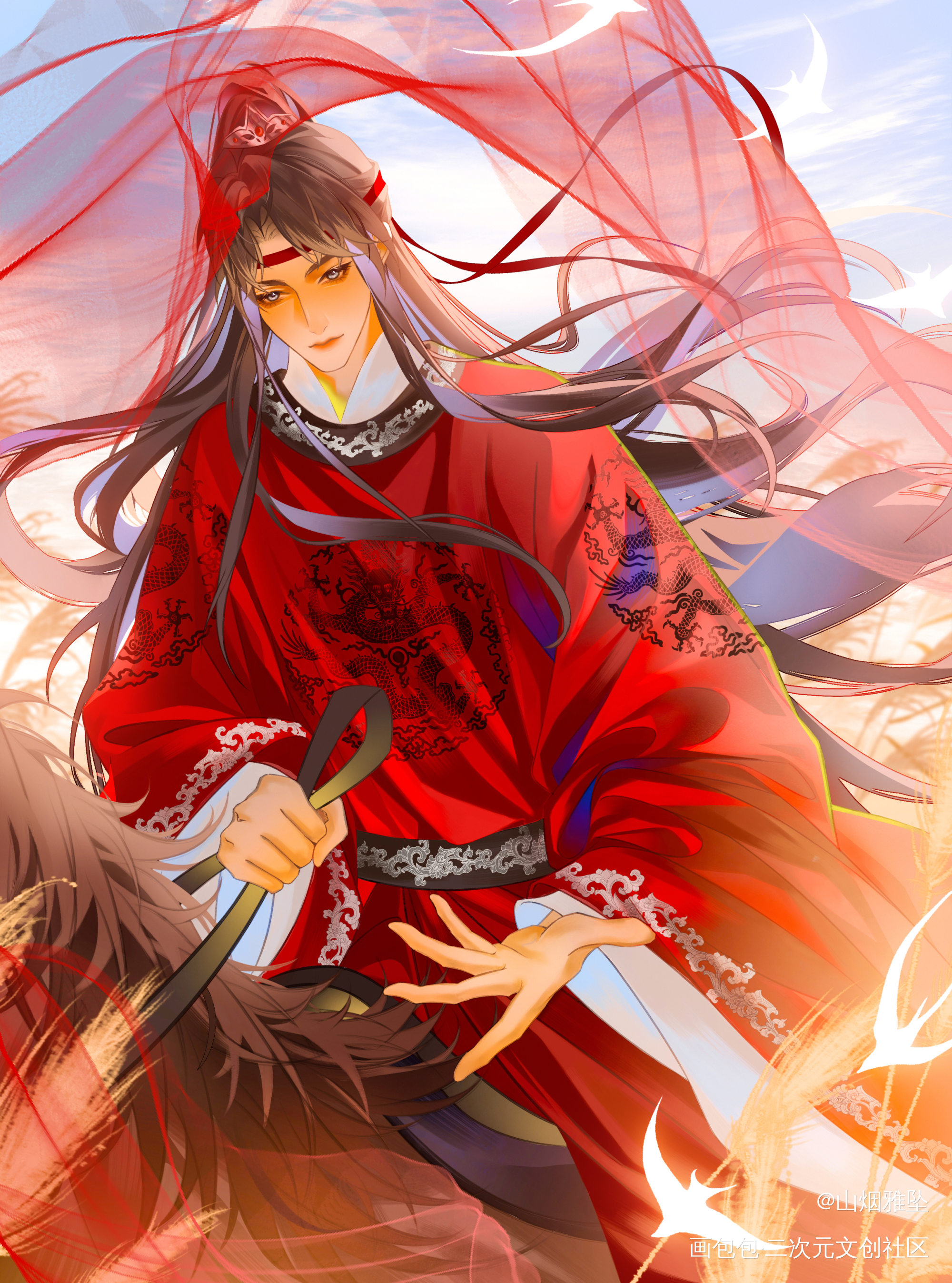 前几天汪叽生贺图_魔道祖师蓝忘机绘画作品