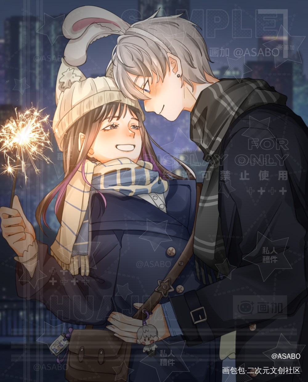 给朋友的画终于在昨天完工_双人互动梦女稿梦女向双人插接稿稿图稿件梦女约稿稿约稿绘画作品